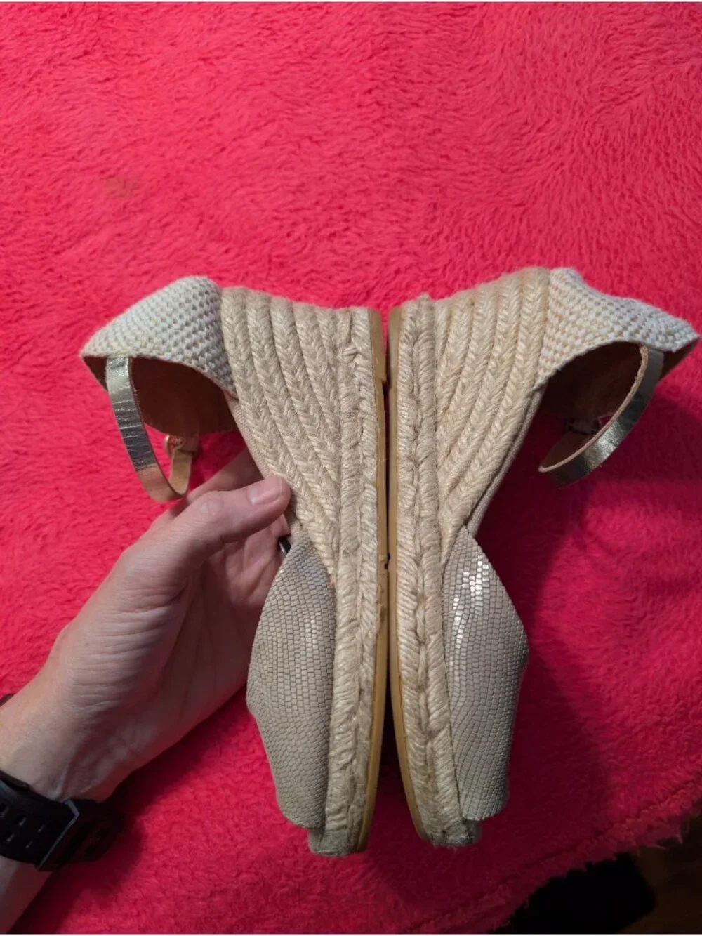 Kanna Spain Snake Print Espadrille Wedge Sandals Womens 38 US 7.5 8 Ankle Strap
